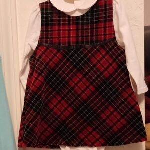 Plaid Red and Black Kids Dress